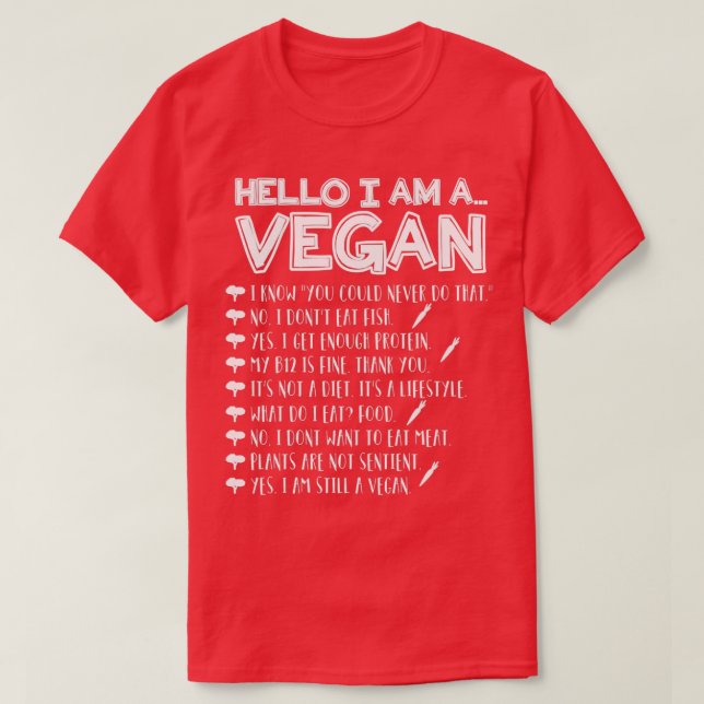 Camiseta Olá, sou vegano (Frente do Design)