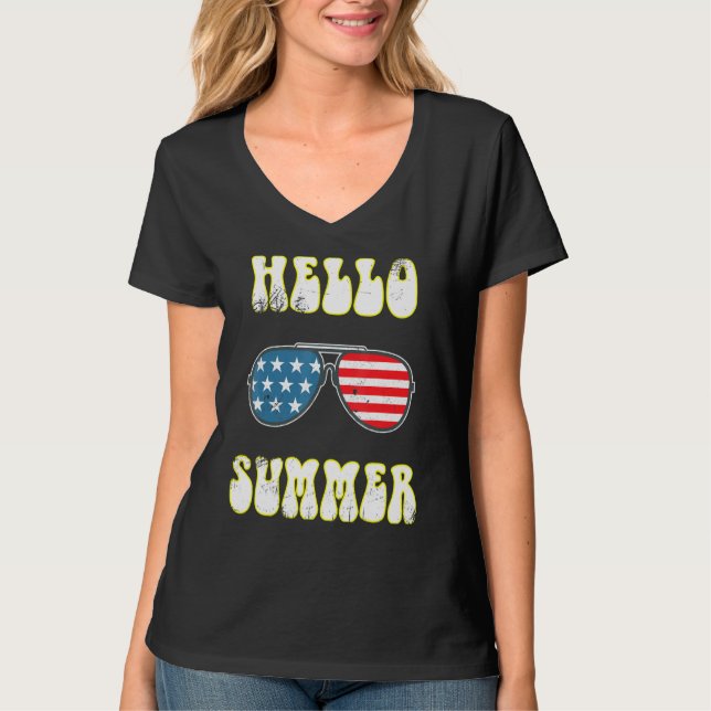 Camiseta Olá Summer Beach Sunglass Vacation (Frente)