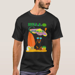 Camiseta Olá, Summer Cachshund Gift Gift Engraçado Cachinho