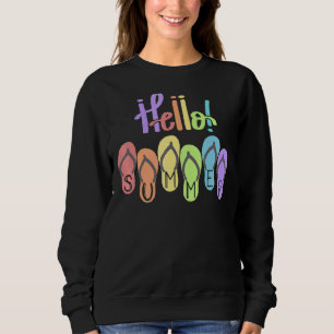 Camiseta Olá Summer Colorful Chinelos Praia Férias Su