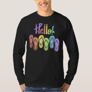 Camiseta Olá Summer Colorful Chinelos Praia Férias Su