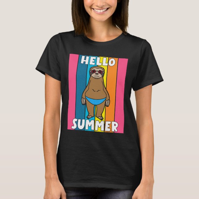 Camiseta Olá Summer Funny Sloth Animal (Frente)