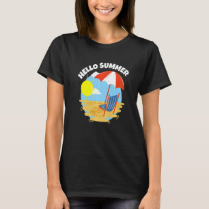 Camiseta Olá Summer No Mar Do Sol De Praia E Férias De Arei