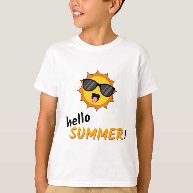 Camiseta Olá Summer Sun com óculos de sol (Frente)