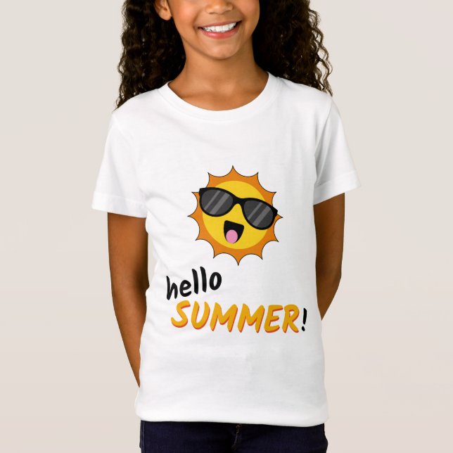 Camiseta Olá Summer Sun com óculos de sol (Frente)