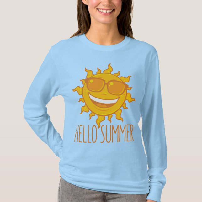 Camiseta Olá Summer Sun com óculos de sol (Frente)