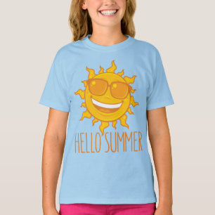 Camiseta Olá Summer Sun com óculos de sol