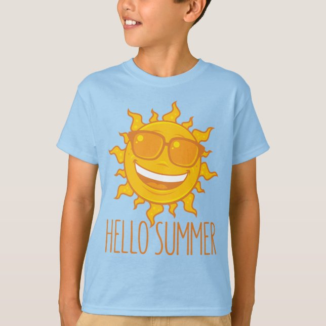 Camiseta Olá Summer Sun com óculos de sol (Frente)