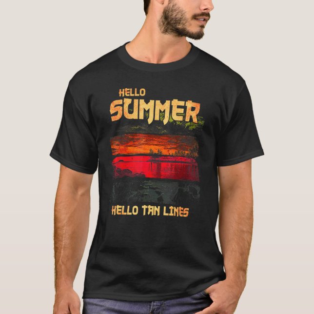 Camiseta Olá Summer Tan Lines Retro Vacinação (Frente)