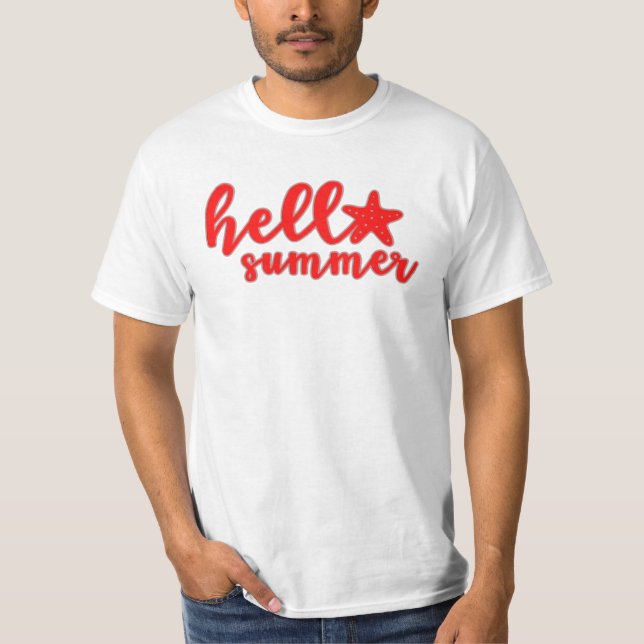 Camiseta Olá, Summer Vibes - Gráfico sazonal divertido e vi (Frente)