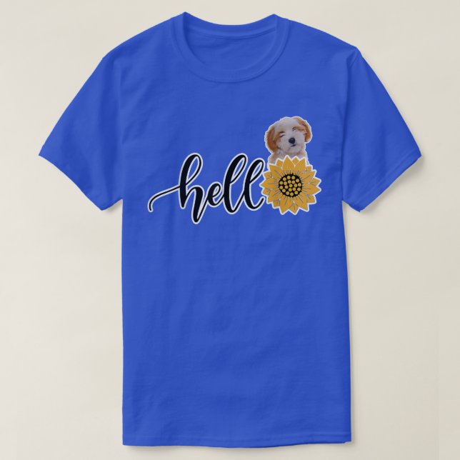 Camiseta Olá Sunflower Tibetan Terrier (Frente do Design)