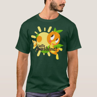 Camiseta Olá Sunshine Laranja Pássaro branco fundoTShirt