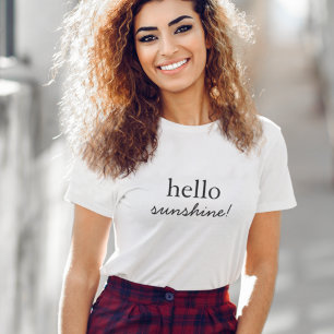 Camiseta Olá Sunshine Na moda minimalista moderno feliz