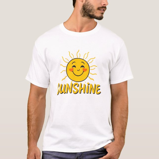 Camiseta Olá Sunshine Retro Smilhando Sun Tee (Frente)
