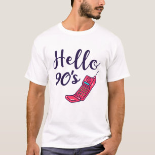 Camiseta Olá telefone celular dos 90