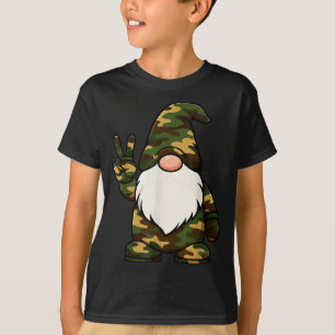 Camiseta Olá Temporada de Caça Natal Camuflagem Camo Gnomo