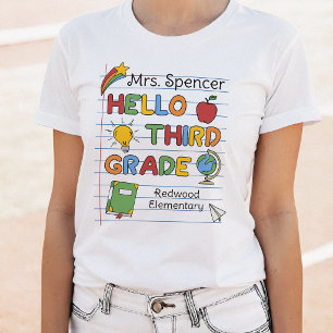 Camiseta Olá Terceira Série Papel Escolar & Rabiscos