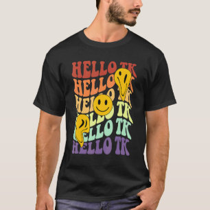 Camiseta Olá Tk vibes Retro Smile Face Back To School kin