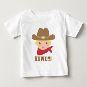 Camiseta Olá, Vaquero Bonito para Meninos