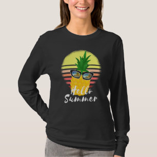 Camiseta Olá Verão Abacaxi Óculos de sol Abacaxi