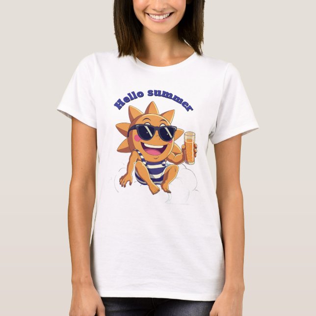 Camiseta Olá verão body de bebê (Frente)