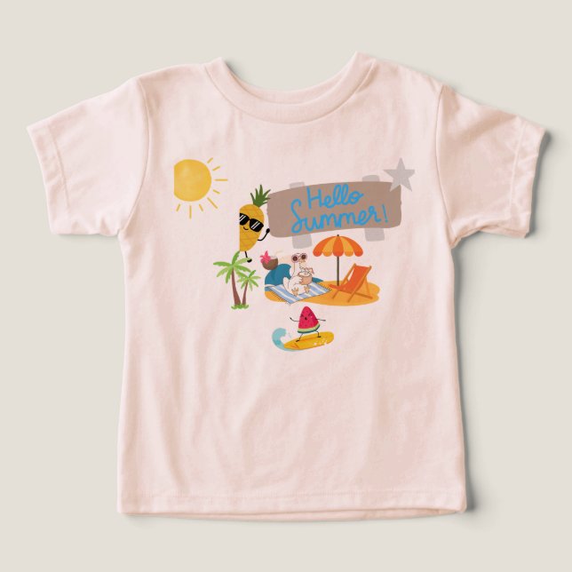 Camiseta Olá Verão Criança (Design frontal)