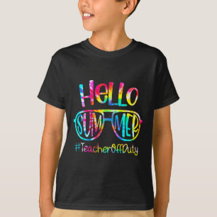Camiseta Olá Verão Professor Fora de Serviço Último Dia de 