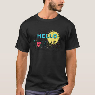 Camiseta Olá Verão Sunshine Lá Fora Brincadeira Brincadeira