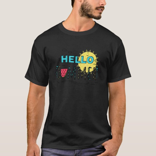 Camiseta Olá Verão Sunshine Lá Fora Brincadeira Brincadeira (Frente)