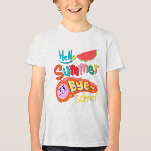 Camiseta Olá Verão Tchau Escola Desenho Cartoon