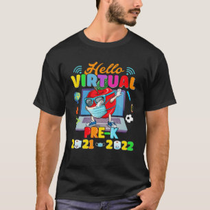Camiseta Olá Virtual Pre-K 2021-2022 Apple De Volta À Esc