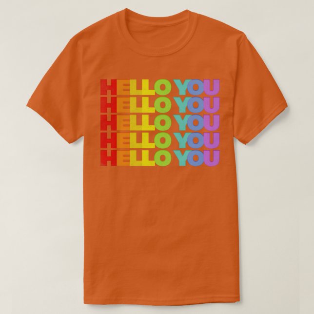 Camiseta OLÁ VOCÊ, Rainbow Faded Style Design (Frente do Design)