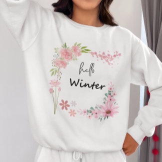 Camiseta Olá Winter Wildflower & Autumn Leaves Sweet