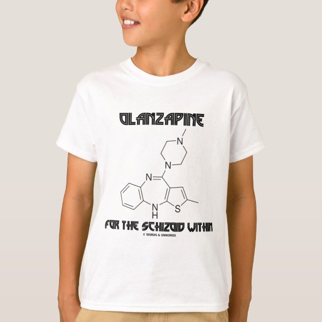 Camiseta Olanzapina Para O Esquizoide No Interior (Química) (Frente)