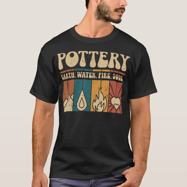 Camiseta Olaria Divertida Terra Água Fogo Alma Argila Cerâm (Frente)
