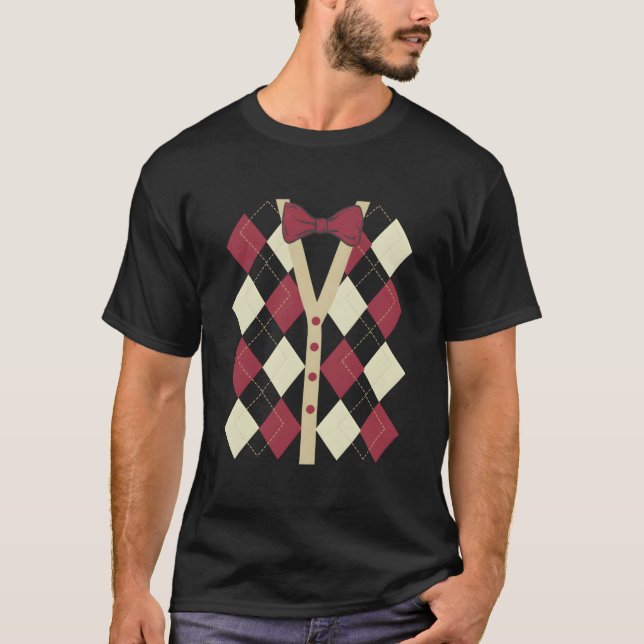 Camiseta Old 100 Days Of School Argyle Pattern (Frente)
