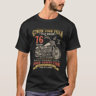 Camiseta Old Biker 76 Anos No Fazer 76° Biker