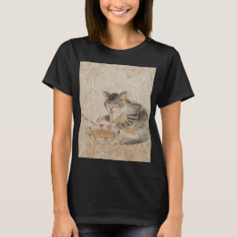 Camiseta Old Cat Eating Ramen