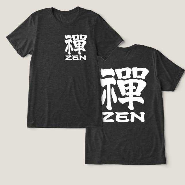 Camiseta Old character Kanji for Zen (Design Frente e Verso)