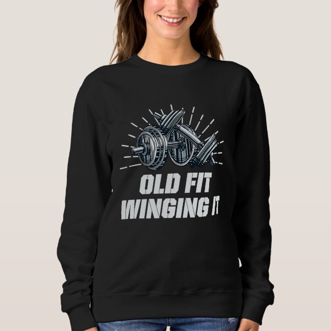 Camiseta Old Fit Winging It  Workout Humor Gym Fitness (Frente)