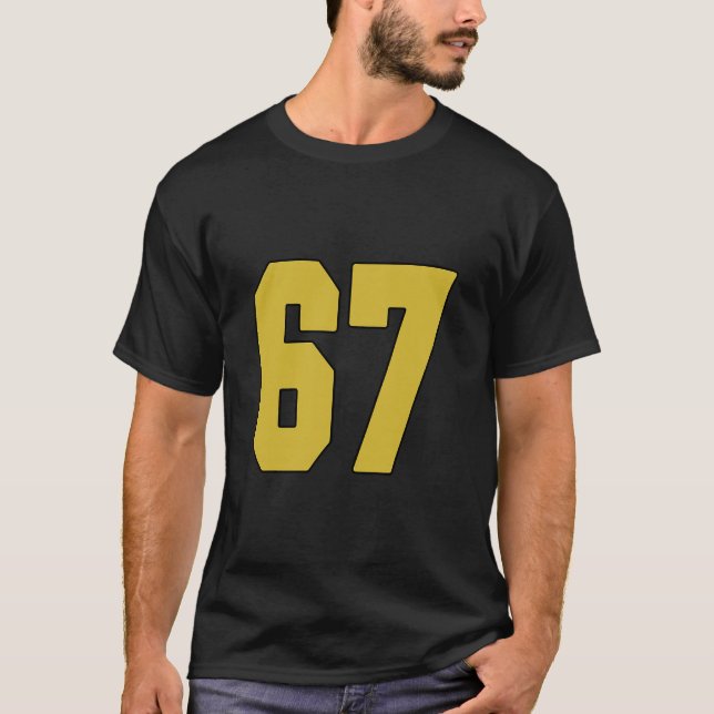 Camiseta Old Gold Black Number 67 Jersey Player Uniform #67 (Frente)