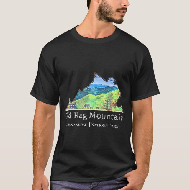 Camiseta Old Rag Mountain Shenandoah Parque Nacional Va T-S (Frente)