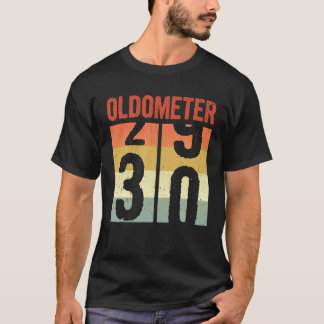 Camiseta Oldometer 29 30 Engraçado aniversário de 30 anos d