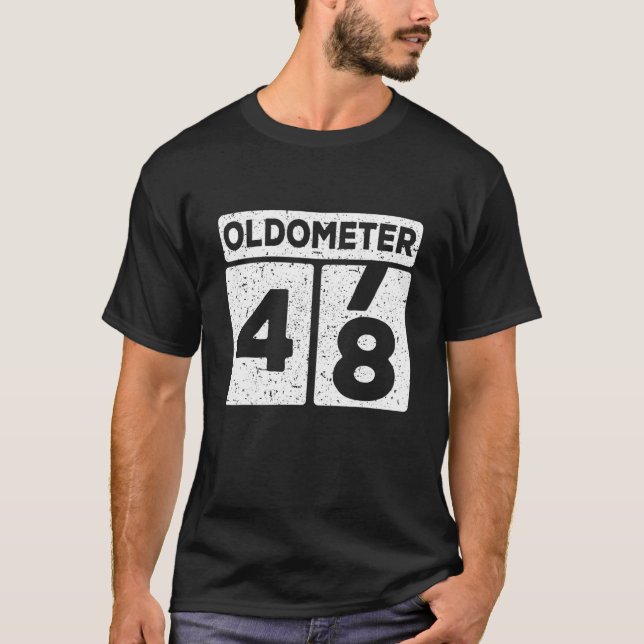 Camiseta Oldometer 47-48 | 48O Aniversário De Presente Engr (Frente)