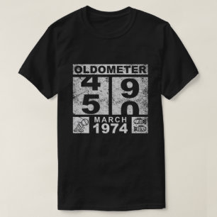 Camiseta Oldometer 50, Março 1974, 50º Aniversário
