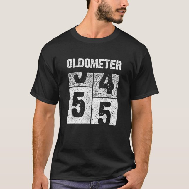 Camiseta Oldometer 55 Anos 55º Nascer De Presente De Aniver (Frente)