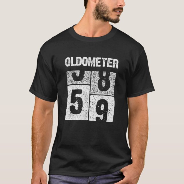 Camiseta Oldometer 59 Anos 59º Nascer De Presente De Aniver (Frente)