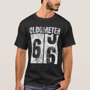 Camiseta Oldometer 65-66 anos Mulher de Velhice Homens Grá