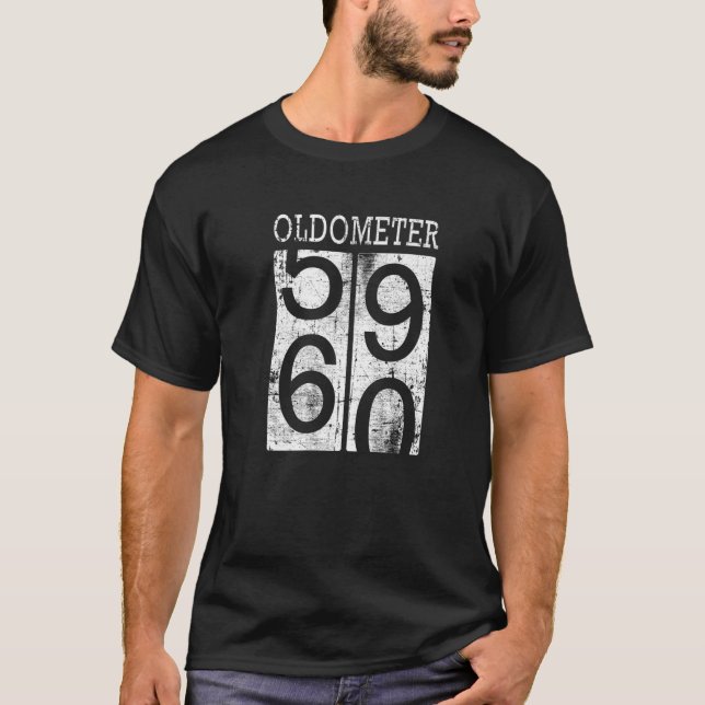 Camiseta Oldometer Funny 60º Aniversário Piada De Pai Em Di (Frente)