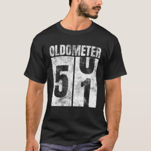 Camiseta Oldômetro 50 51 anos Homem Mulher Aniversário Gráf